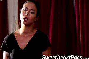 Older Babe Teaches Tiny Teen A Lesson With A Strap On