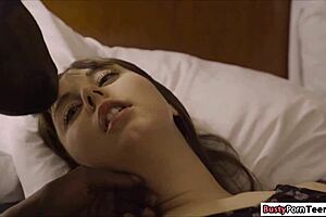 Hot babe rides her best friend's big black dick.