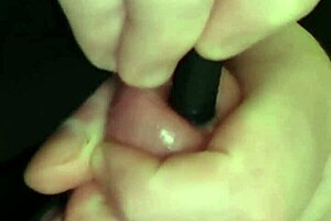 german amateur uses toothbrush and vibrator for intense bathroom session