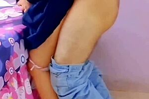 horny mexican students fuck in living room with family nearby