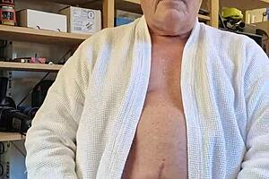 Dirty old man Chris strips nude, inviting you to watch.