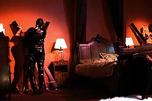 European Kinky Threesome In Latex Leather Bondage