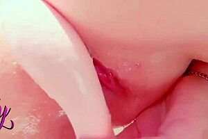 close up female masturbation with toy brings passionate moaning huge orgasm
