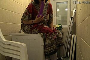 Horny stepmom tells stepson to lick her pussy in the kitchen