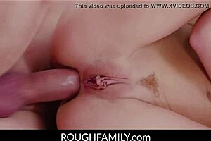 Watch this bratty teen get rammed by her step family in a wild orgy?