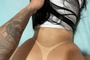 Watch me fuck my wife cowgirl style, spanking her big ass on all fours as she moans!