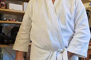 Dirty old man Chris strips nude, inviting you to watch.