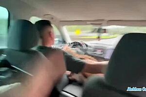 Wife's Brazilian friend deepthroats monster cock and gets fucked on roadside!