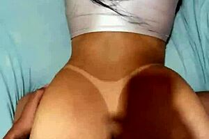 Watch me fuck my wife cowgirl style, spanking her big ass on all fours as she moans!