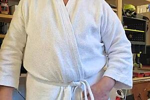 Dirty old man Chris strips nude, inviting you to watch.