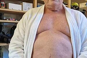 Dirty old man Chris strips nude, inviting you to watch.