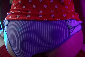 Cute girl teases until cum through pants