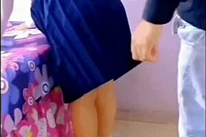 horny mexican students fuck in living room with family nearby