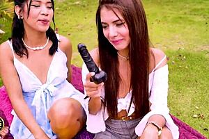 what a cute latina birthday with happy ending in lesbian threesome