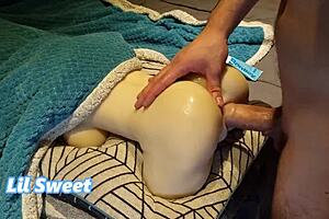 Cheating Husband Roughly Bends Over Homeless Brunette Babe in Taboo American Reality Scene