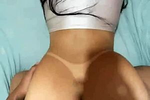 Watch me fuck my wife cowgirl style, spanking her big ass on all fours as she moans!