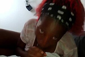 A Beautiful Woman Gives Sloppy Head, Sucks Cum Out, and Spreads It on Her Big Tits for Stepdad