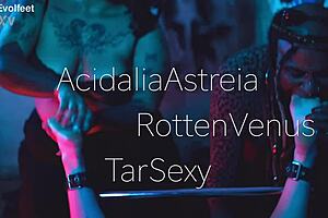 Bound foot tickling with deepthroat gagging