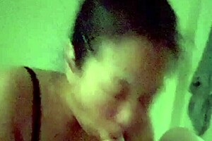 Korean milf sucks husband's big cock in pov