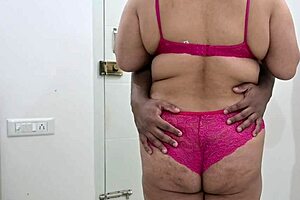 bikini sexy girl giving handjob to husband with huge ebony saggy tits ass shaking