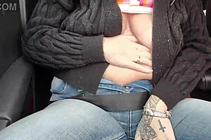 Wife Gives Dirty Blowjob to Husband in Car