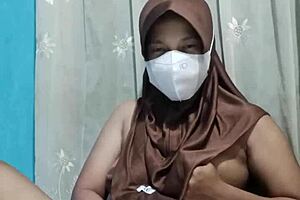 why is that beautiful hijab student masturbating when the house is empty?