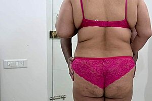 bikini sexy girl giving handjob to husband with huge ebony saggy tits ass shaking