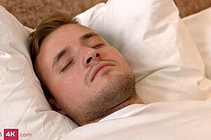 Small-breasted brunette sucks bf dick then gets fucked hard doggystyle