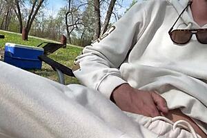 Wife Eats Cum Off Pussy in Morning Public POV and Shows BTS