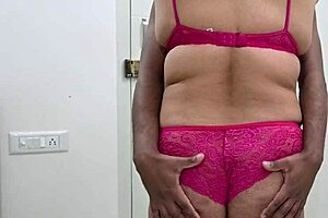 bikini sexy girl giving handjob to husband with huge ebony saggy tits ass shaking