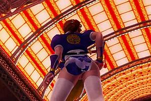 Nude woman dances topless in panties while teasing erotically