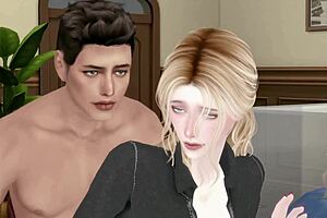 my boss fucking my wife in the office? cheating housewife erotic sex 😏