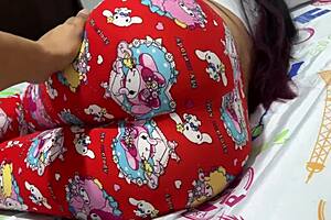 Ebony Stepdaughter's Huge Ass In Pajamas