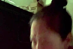 Korean milf sucks husband's big cock in pov