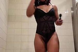Masterbating in grocery store, peeing on road, flashing saggy tits outdoors
