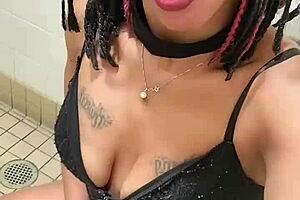 Masterbating in grocery store, peeing on road, flashing saggy tits outdoors