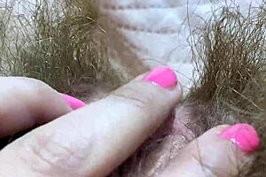 Huge clitoris closeup rubbing leads to intense orgasm