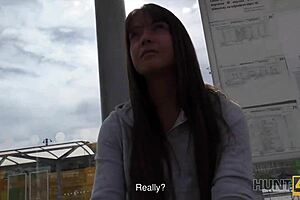 angella christin picks up a guy at the bus station and services him for cash