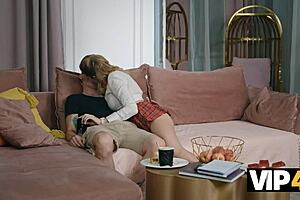 Vip4k Blonde Couple on Sofa