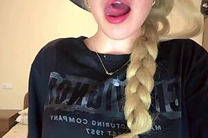 Blonde college girl's intense forest squirting orgasm