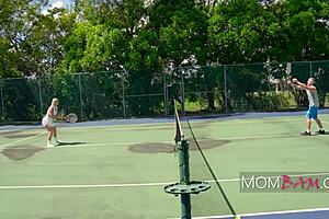 tennis court cougar melanie monroe caught oliver in sneaky action