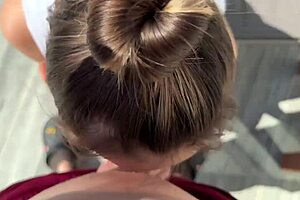 He punishes my mouth with big cock blowjob