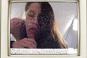 Latina Jasmine's hairy bush gets cum blasted in pov