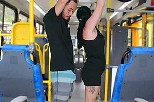 Hey dude, check this brunette groping on the bus!