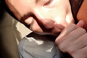 Public Pissing Teen 18+ Risks a Bold Blowjob While Camping