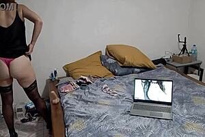 French Slut In Black Satin Dress Gets Intimate