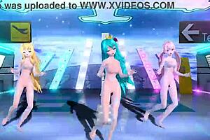 Hatsune Miku Rin & Luka Tricolore Airline Project Diva Nude Mod Full Nude