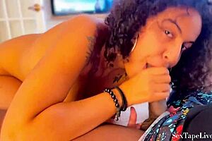 Naughty stepdaughter sneaks into bedroom and seduces stepdad with blowjob doggystyle riding big black cock 😏