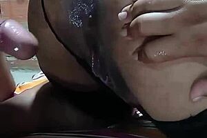 inviting cuckold's friend for blowjob riding pussy creampie twice 😏