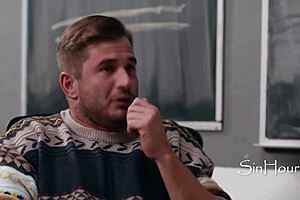 Blonde Teachers Katrina And Kenzie Help Nathan With Cock